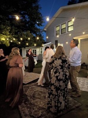 Outdoor banquet area