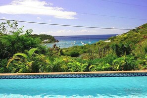 Pool - Play, Stay, and Unwind: Tennis Villa & Cottage for 14 with Pool, A/C, and Tennis/Pickleball Court (St John)