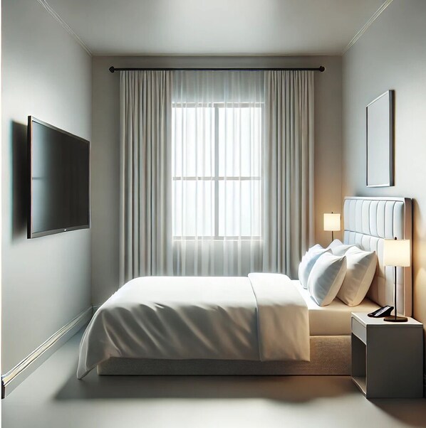 1 bedroom, minibar, desk, laptop workspace