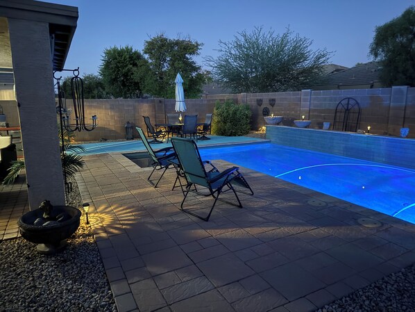 Outdoor pool, a heated pool