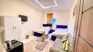 Chambre Deluxe Double ou avec lits jumeaux, vue sur le désert | Espace de travail pour ordinateur portable, chambres insonorisées