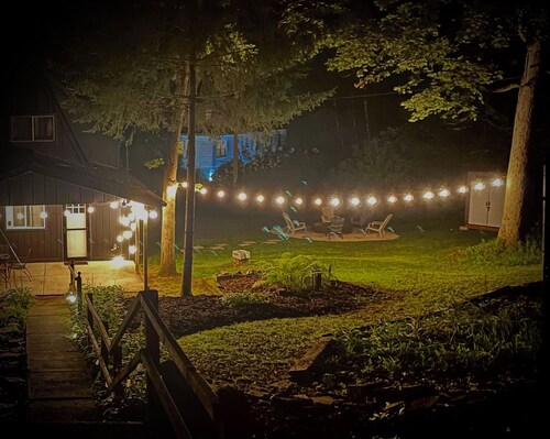  This modern A-Frame home promises a sanctuary of comfort and tranquility. 