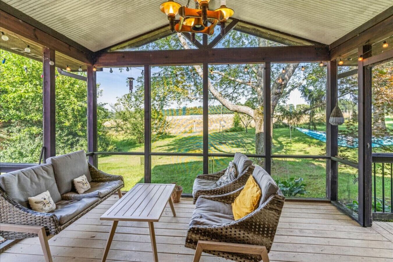 Télévision, cheminée, table de tennis de table