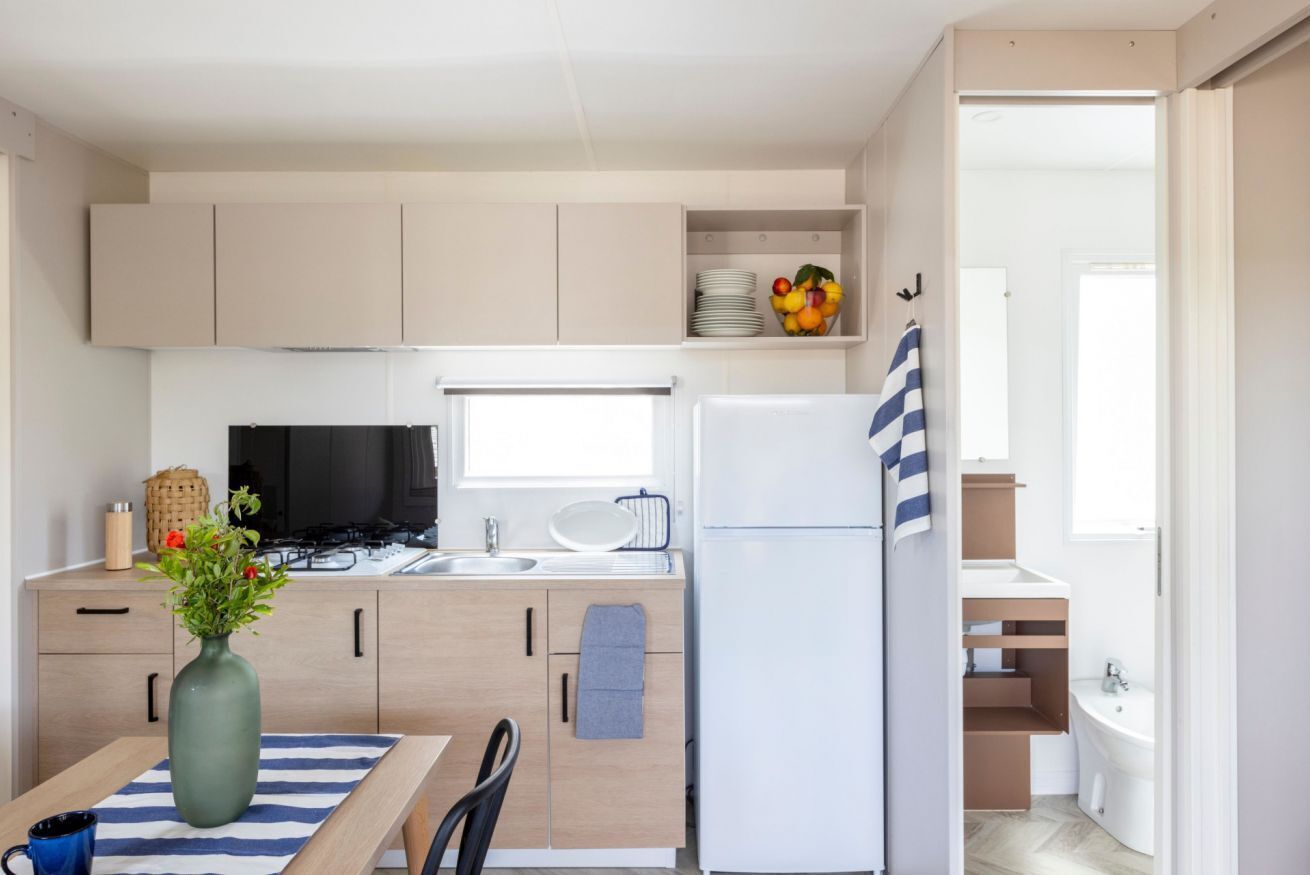 Frigorífic, placa de cuina i utensilis de cuina, vaixella i coberteria 