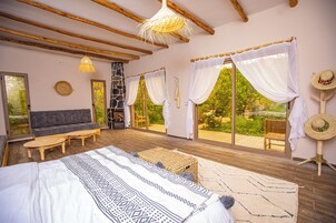 Family Double Room, Balcony, Pool View | Premium bedding, in-room safe, individually decorated