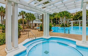 Utendørsbasseng og et oppvarmet basseng