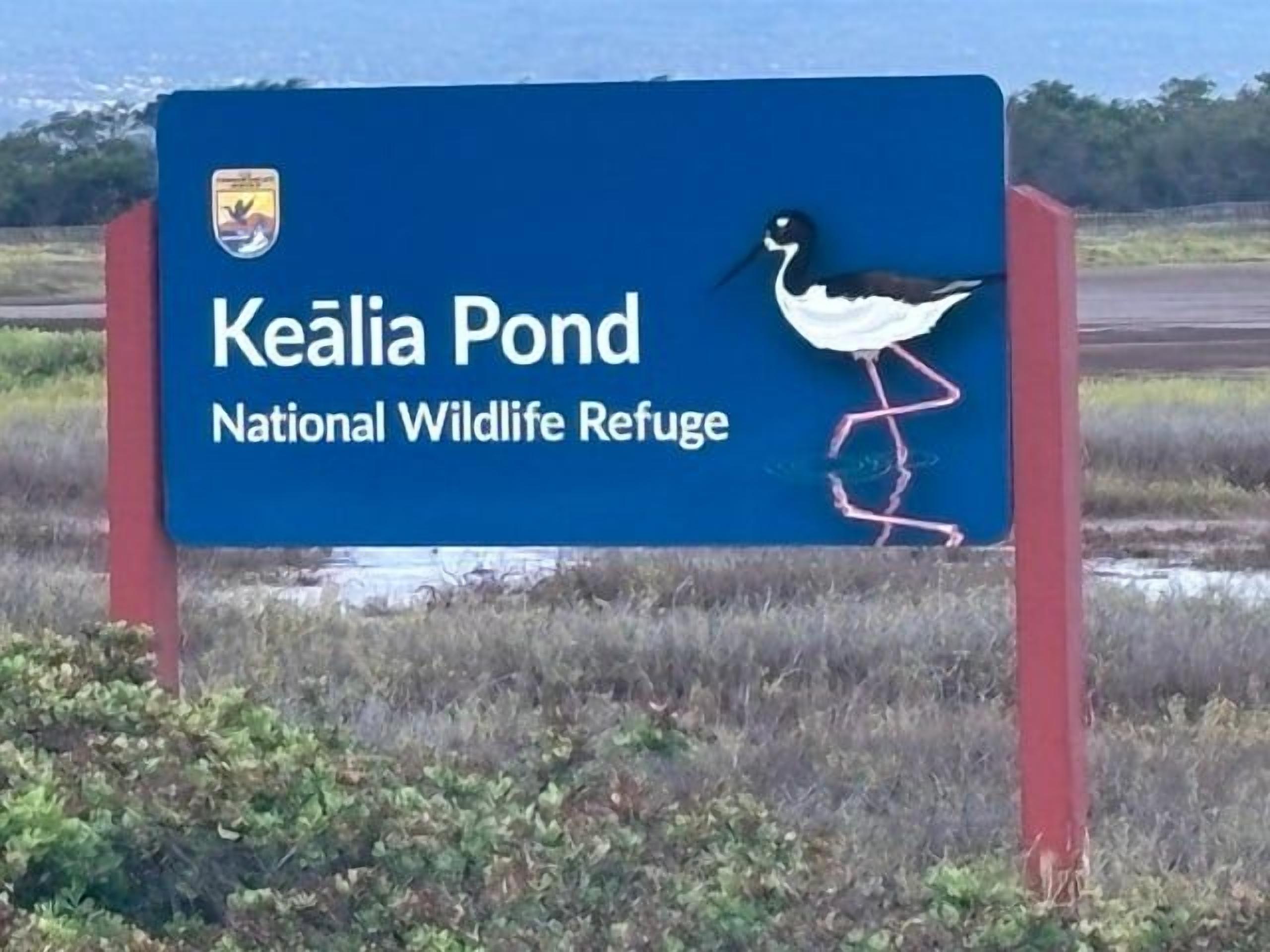 A sign for Keālia Pond National Wildlife Refuge.