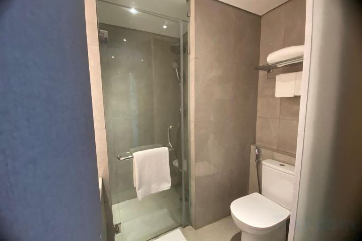 Bathroom | Separate tub and shower, hair dryer, slippers, towels