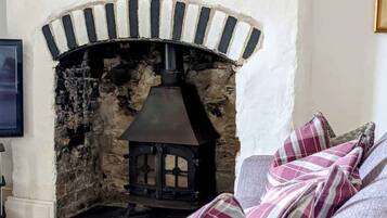 Télévision, cheminée