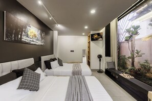 Standard-Vierbettzimmer, 2 Doppelbetten | Hochwertige Bettwaren, Minibar (mit einigen kostenlosen Artikeln)