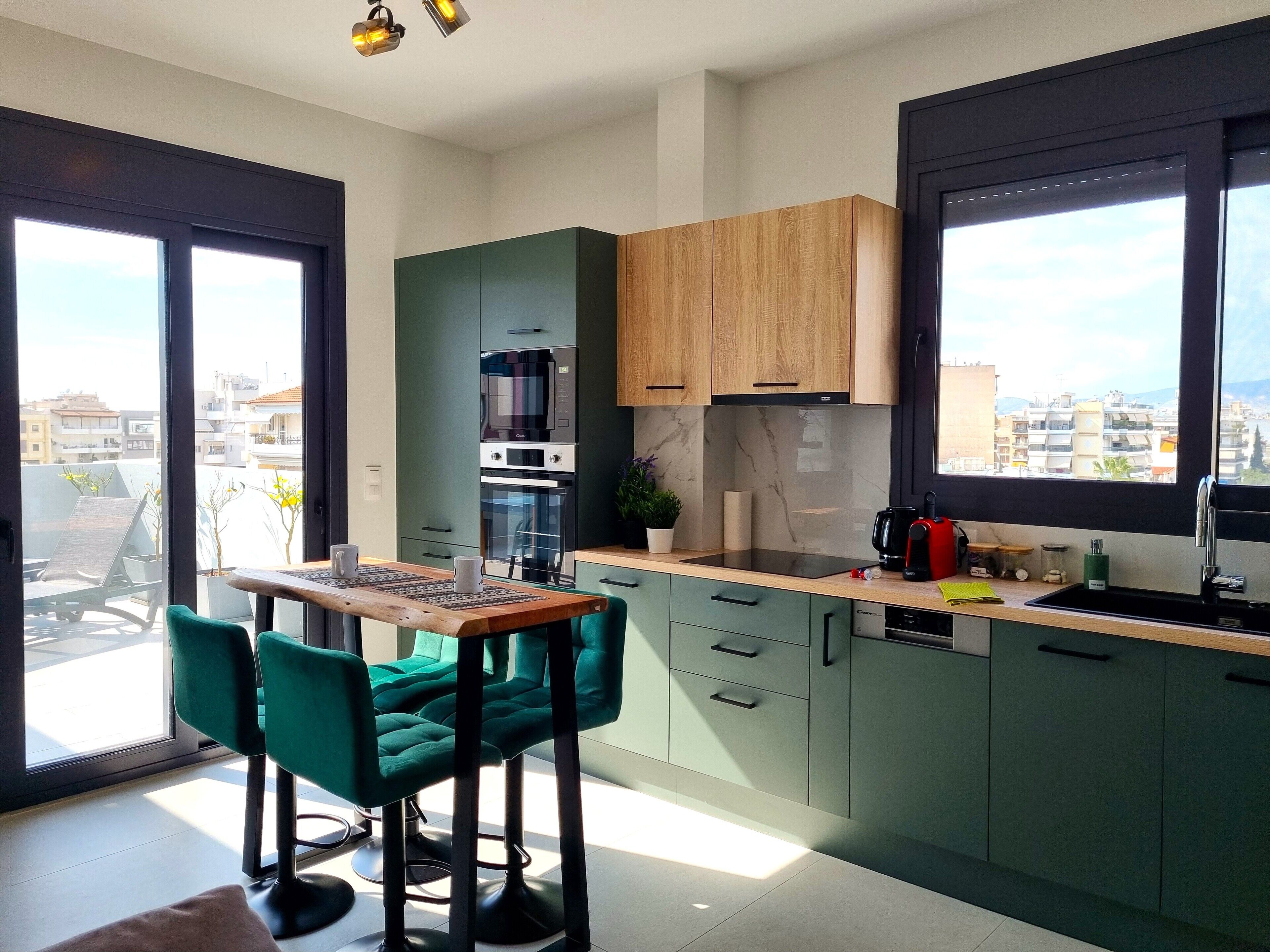 Penthouse Suite. Park View | Eget kök | Spishäll, espressobryggare, kaffe- och tebryggare och vattenkokare