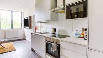 Classic Apartment, 1 Bedroom | Private kitchen | Fridge, microwave, stovetop, electric kettle