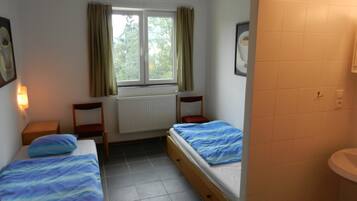 8 bedrooms, individually furnished, bed sheets