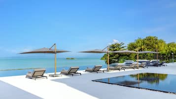 2 outdoor pools, pool umbrellas, sun loungers