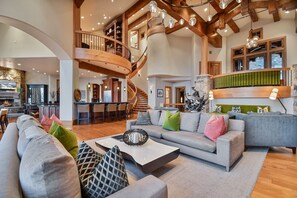 TV, fireplace - Spend the Holidays Here! Mountain Views, Private Hot Tub, Game Room and Theatre! (Park City)