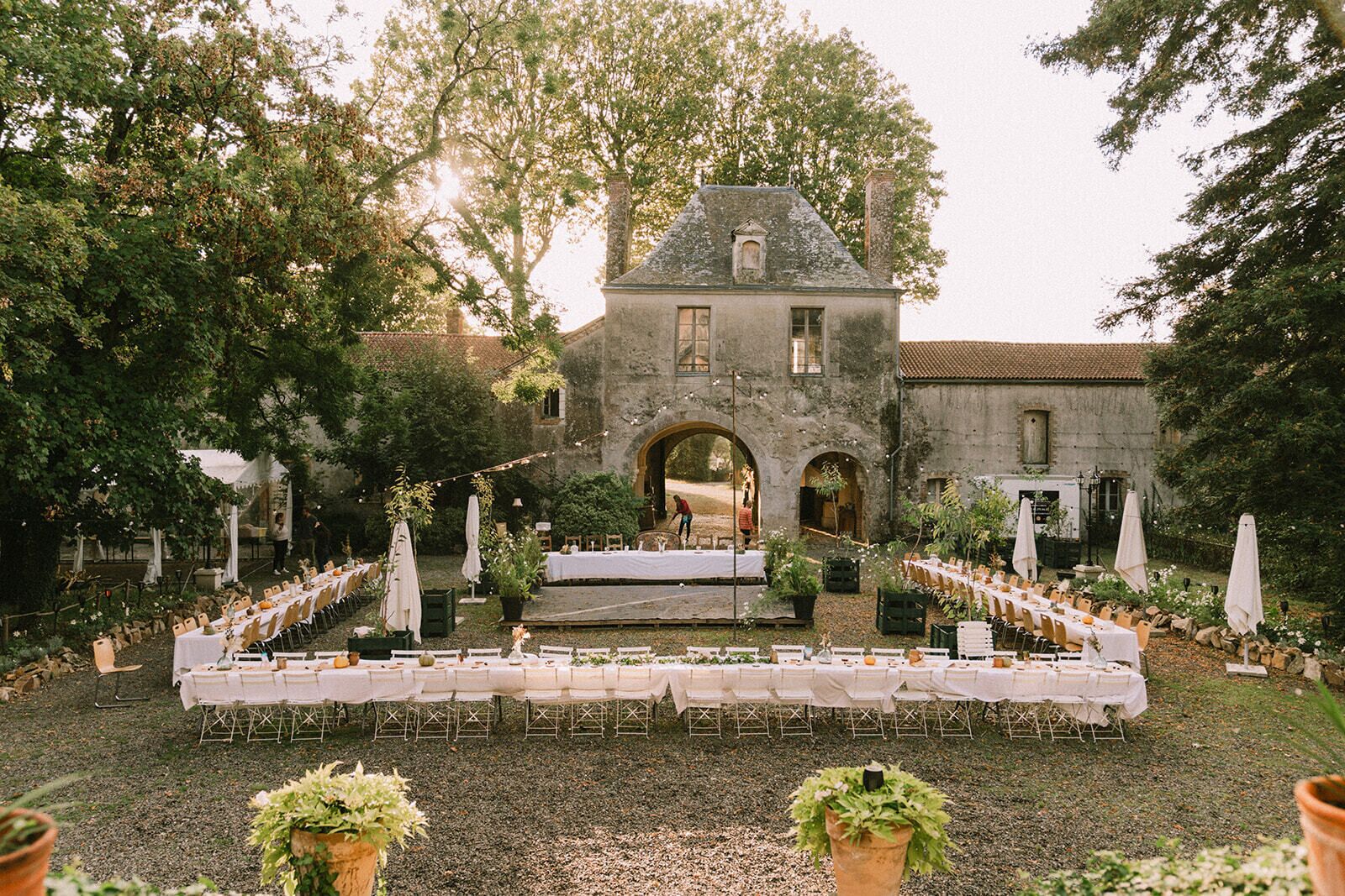 Outdoor banquet area