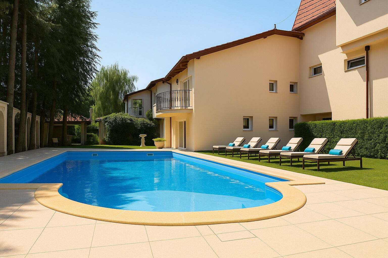 Una piscina al aire libre de temporada