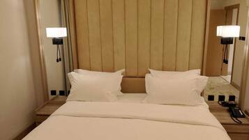 In-room safe, desk, blackout curtains, soundproofing