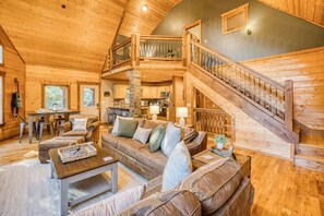 TV, fireplace, offices