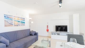 Cobertura luxo, 1 quarto, cozinha, vista para o mar | Área de estar