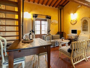 Comfort Apartment, 2 Bedrooms | Living room | Fireplace - Nice Apartment in Pian di Sco-campiglia With Sauna (Castelfranco Piandisco)