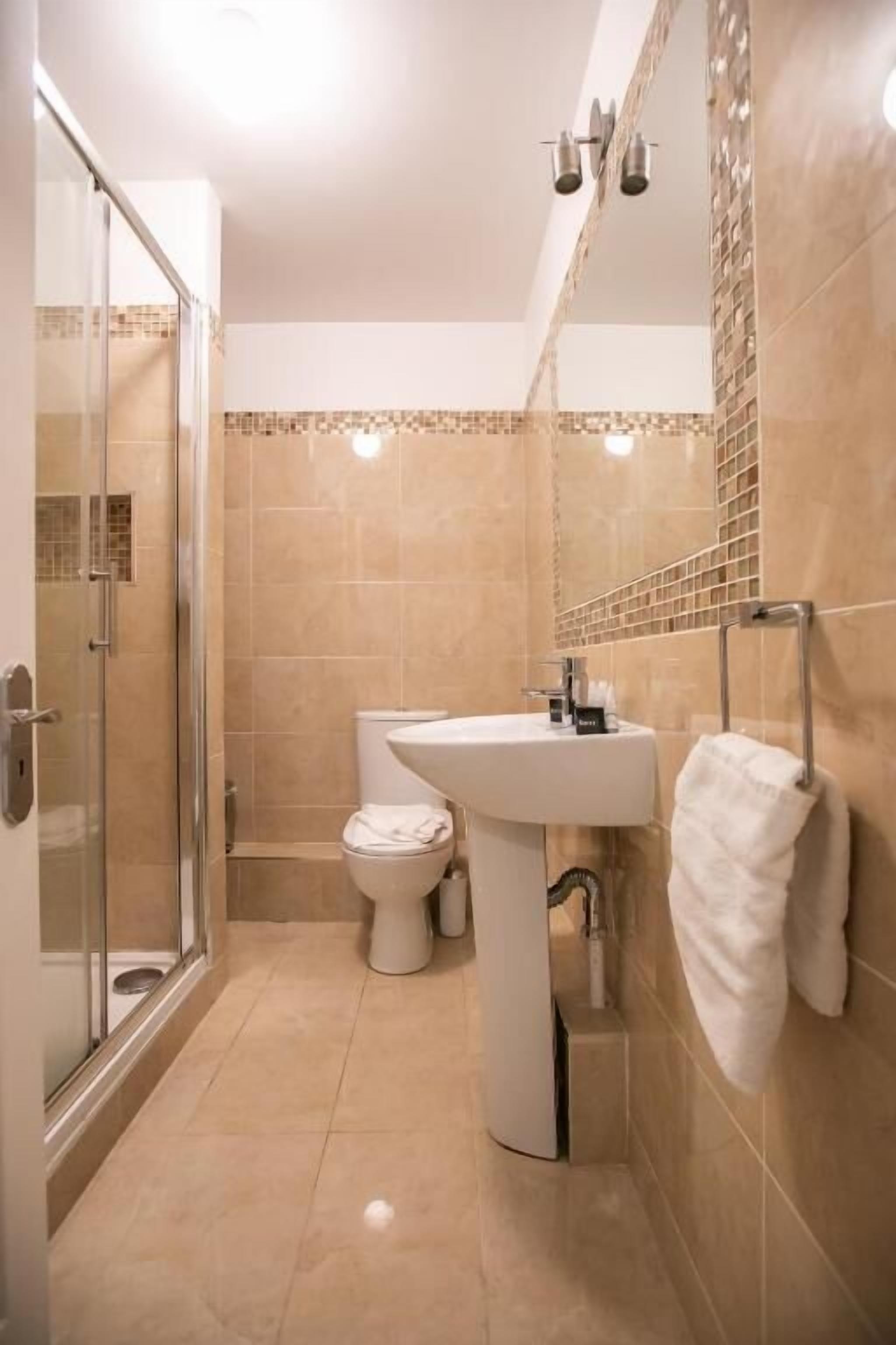 Deluxe Apartment, 1 Bedroom, Non Smoking, Kitchen | Bathroom | Free toiletries, hair dryer, towels, soap