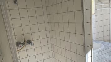 Douche, serviettes fournies, papier toilette