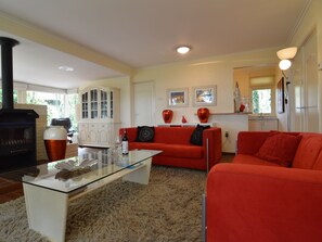 DVD player - A Detached Bungalow With Outdoor Fireplace, Covered Terrace and Pond in a Forest Plot (Wateren)