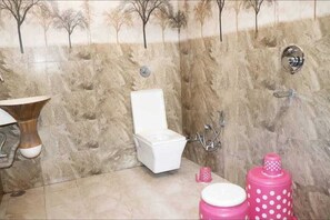 Shower, free toiletries, soap, shampoo