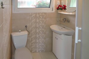 Comfort Bungalow, 2 Bedrooms | Bathroom | Shower - Bungalows in Wrzosowo - The Bird's Cage for 4 Persons (Kamien Pomorski)