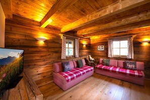 Classic Chalet, 4 Bedrooms | Living room | Fireplace, DVD player