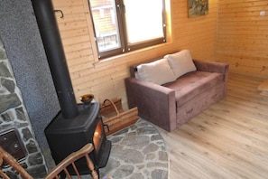 Comfort House, 2 Bedrooms | Living room - Modern Wood House in Rewal With a Terrace (Rewal)