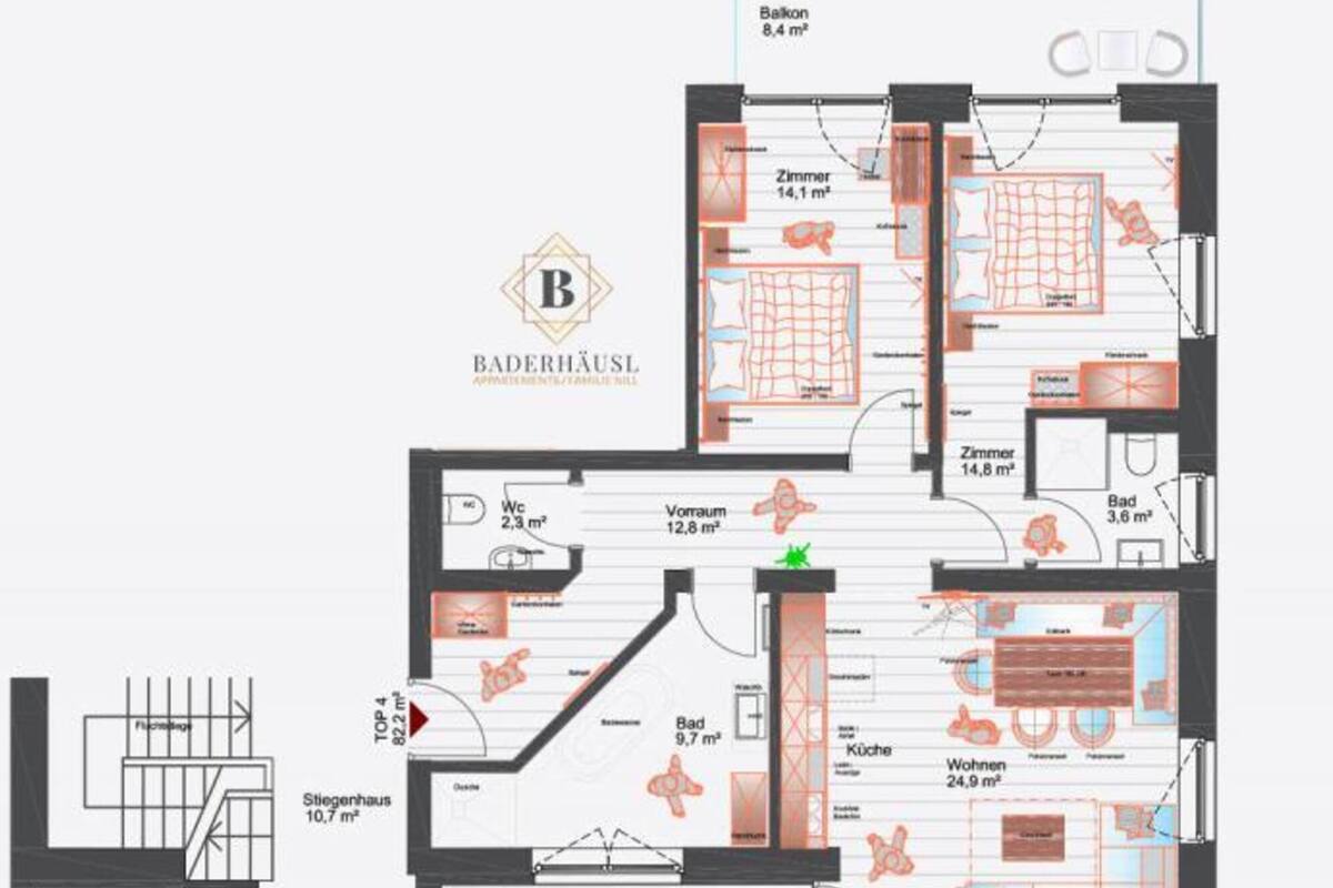 Deluxe-huoneisto, 2 makuuhuonetta | Vastaanotto