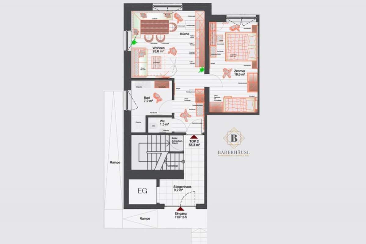 Căn hộ tiện nghi đơn giản, 1 phòng ngủ | Quầy tiếp tân