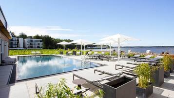 Outdoor pool, a heated pool