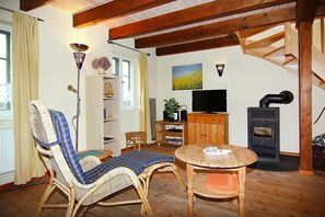Comfort House, 2 Bedrooms | Living room | Fireplace, DVD player