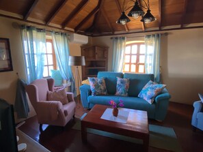 Classic Apartment, 4 Bedrooms | Living room | Fireplace, DVD player - Finca La Hoya, El Tanque (El Tanque)