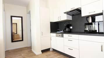 Classic Apartment, 2 Bedrooms | Private kitchen | Fridge, microwave, oven, dishwasher