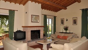 Fireplace, DVD player