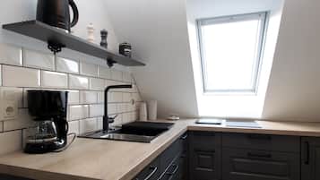 Classic Apartment, 2 Bedrooms | Private kitchen | Fridge, dishwasher, coffee/tea maker, electric kettle