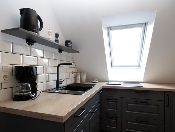 Classic Apartment, 2 Bedrooms | Private kitchen | Fridge, dishwasher, coffee/tea maker, electric kettle