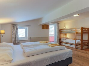 10 bedrooms, individually furnished, iron/ironing board, bed sheets