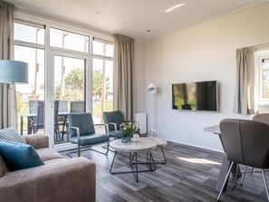 Chalé luxo, 2 quartos | Sala de estar