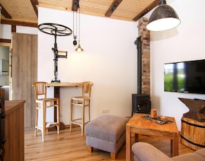 Klassiek appartement, 1 slaapkamer | Woonkamer | Een dvd-speler