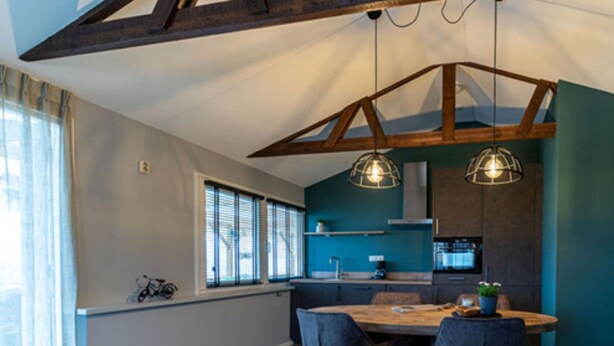 A modern kitchen with a dining area. - Charming House With Garden in Rural Area Hellendoorn (Hellendoorn)