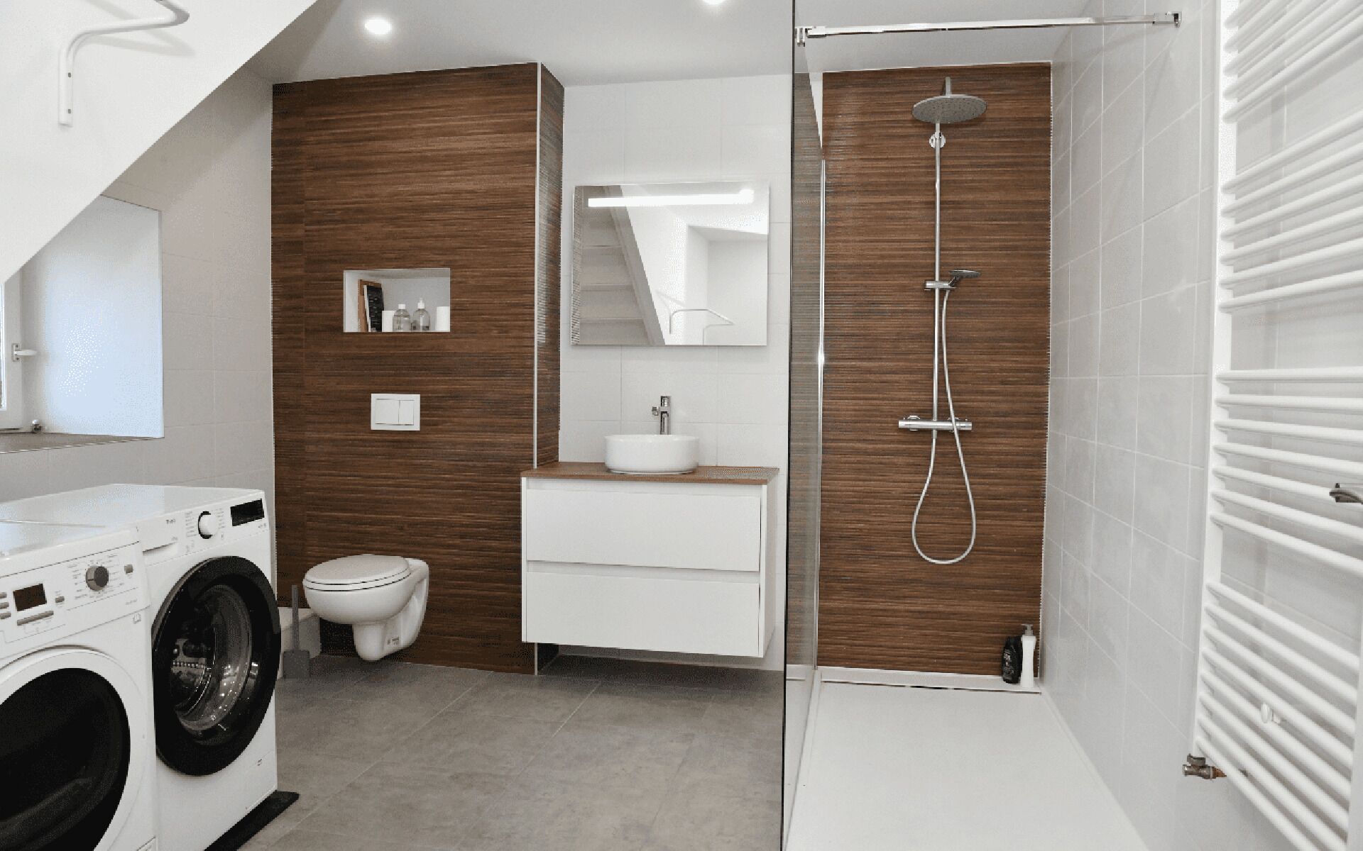 Hair dryer, towels