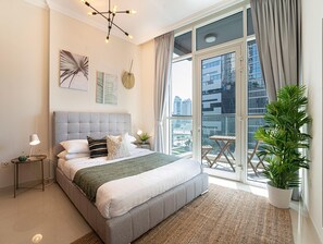 Romantic Apartment, 2 Bedrooms | 25 bedrooms, iron/ironing board, bed sheets - Luxe Apartments Near Dubai Mall, Burj Khalifa - Pool, Gym, & Parking (Dubai)