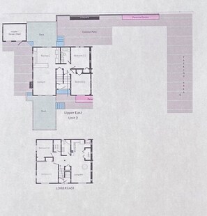 Floor plan - North East Lake House E Unit with 2 private decks (North East)