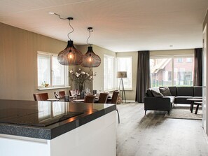 Superior House, 3 Bedrooms | Private kitchen | Fridge, microwave, oven, dishwasher - Atmospheric Villa With Nice Garden, in a Holiday Park at the Water in Friesland (Idskenhuizen)