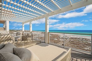 Terrace/patio - Selah at the Sea|Private Beach Access|Gulf Front Home w/ Private Pool|Golf Cart (Santa Rosa Beach)